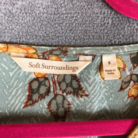 Soft surroundings floral boho cottagecore tassel tunic top size S - Picture 4 of 9